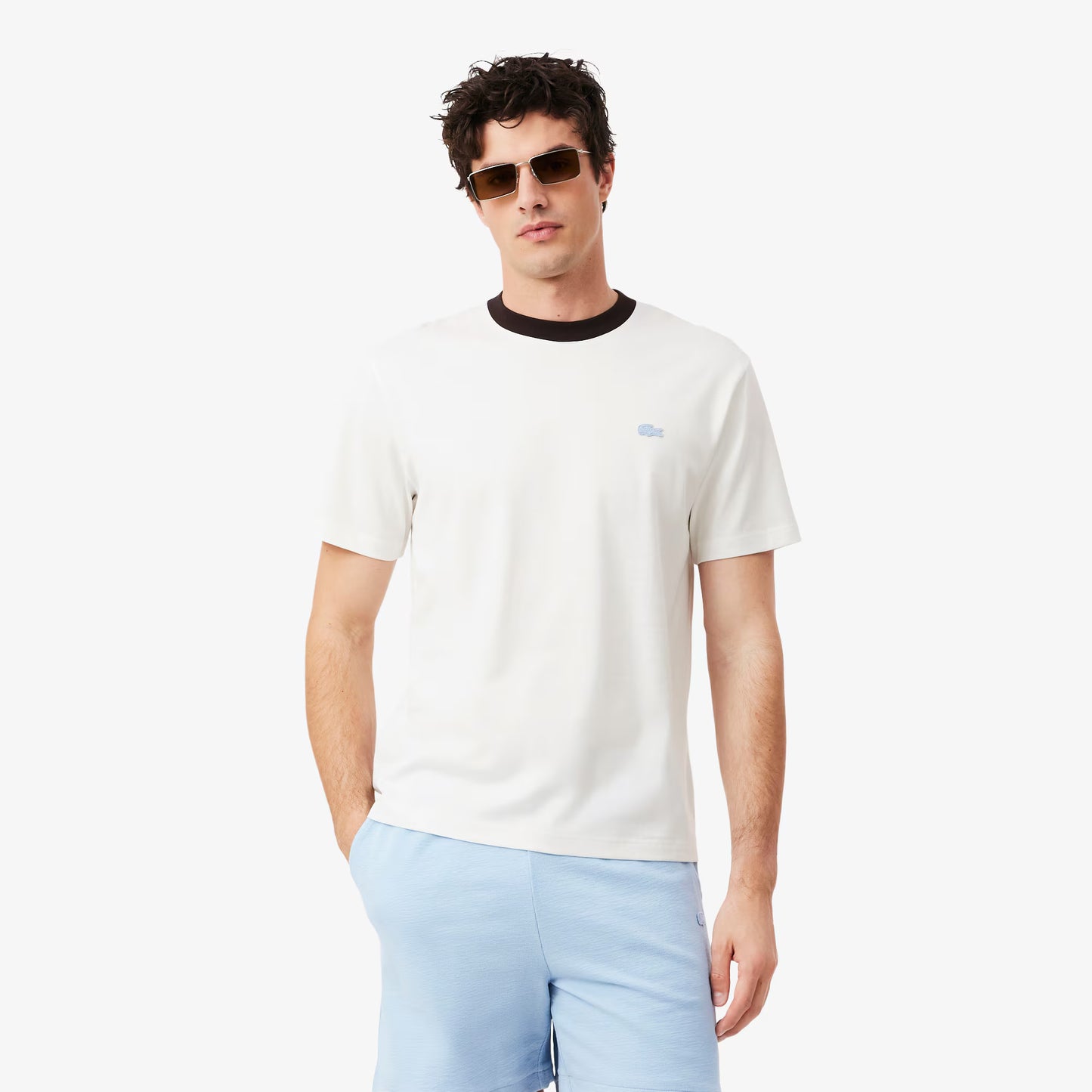 T-Shirt aus Baumwolle im Colour-Block-Design und klassischer Passform