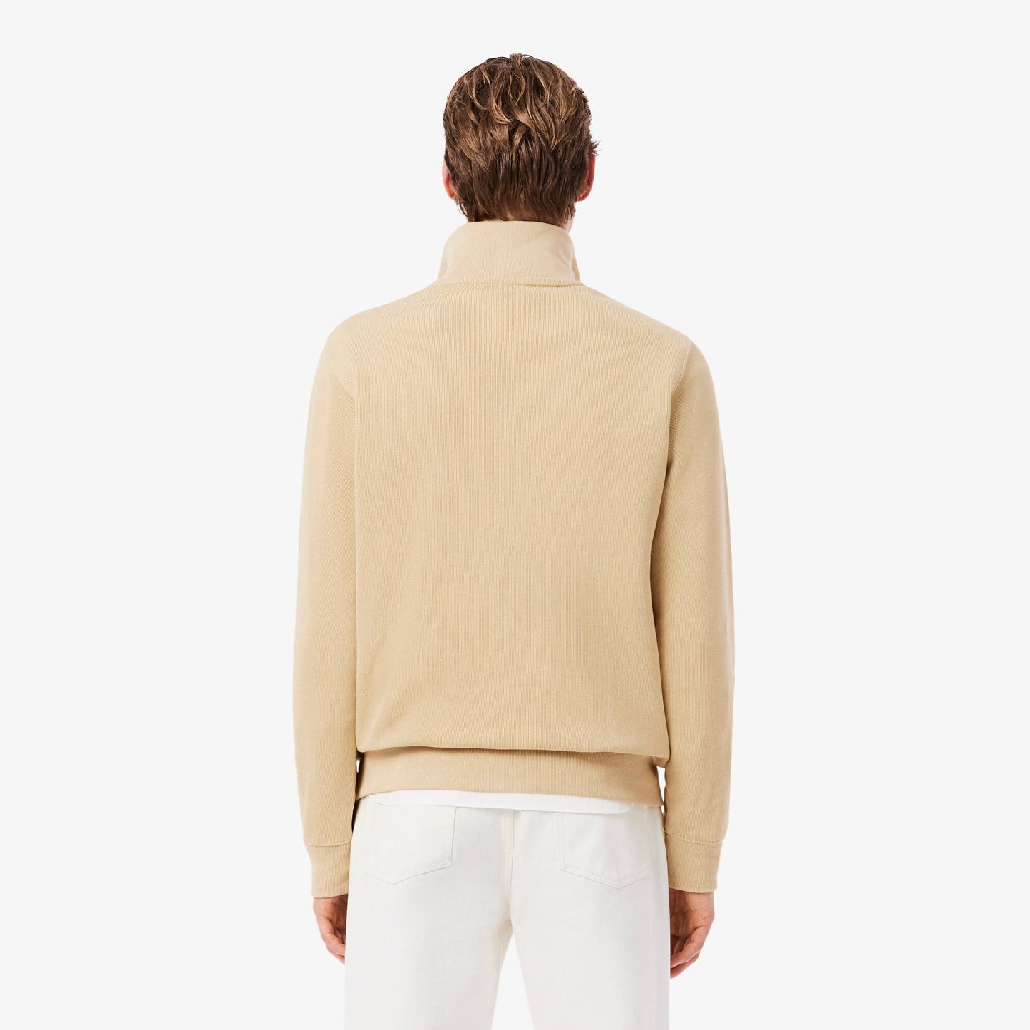 Interlock-Sweatshirt mit hohem Kragen und Reißverschluss
