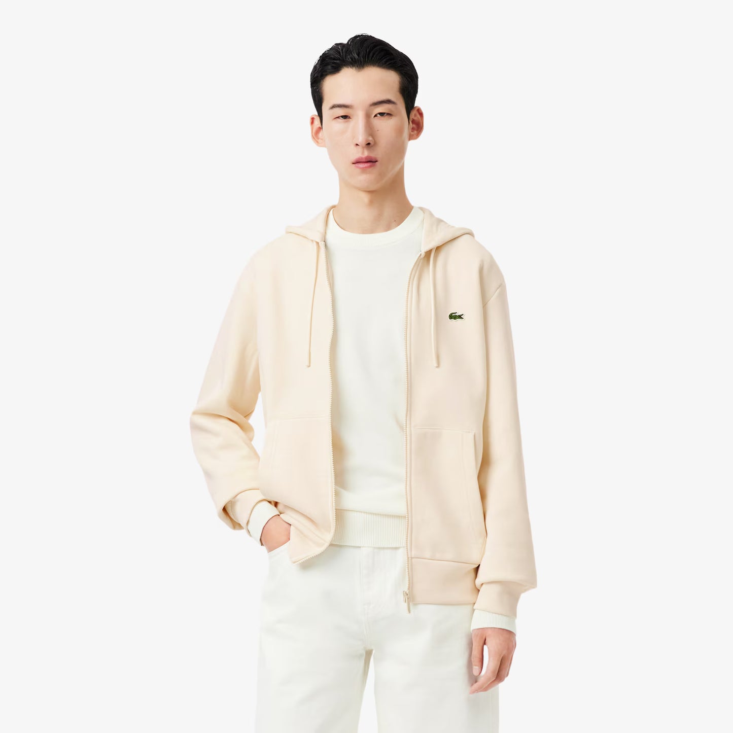 Fleece-Kapuzenjacke mit Reißverschluss