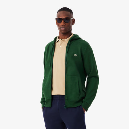 Fleece-Kapuzenjacke mit Reißverschluss