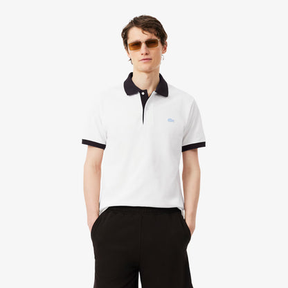 Klassisches Polohemd mit kontrastierendem Rippbündchen
