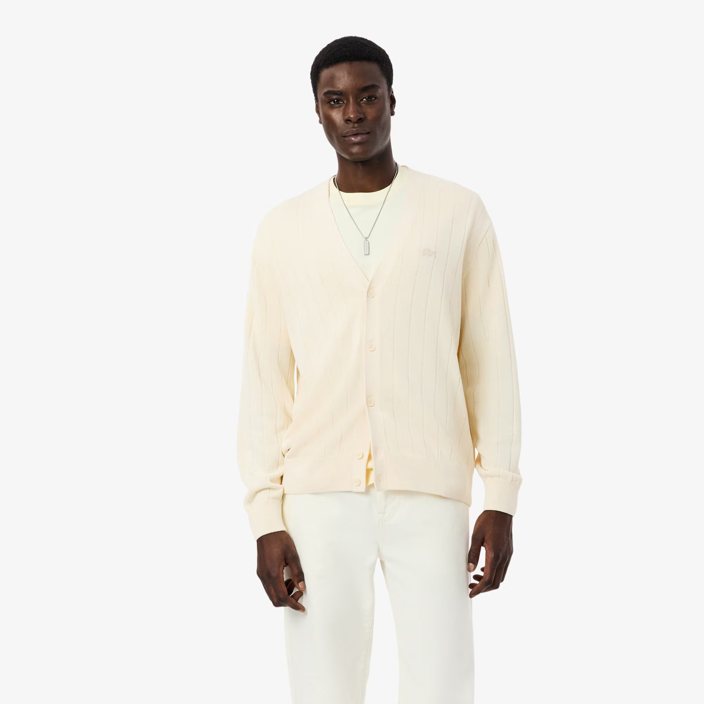 Gerippter Cardigan aus Baumwollmischung